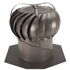 Lomanco 313038671693 12 Inch Weathered Bronze Aluminum Externally Braced Wind Turbine Roof Attic Fan