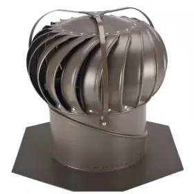 Lomanco 313040310368 12 Inch Weathered Bronze Aluminum Externally Braced Wind Turbine Roof Attic Fan