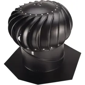 Lomanco 705353759093 14 Inch Black Aluminum Internally Braced Whirlybird Wind Turbine