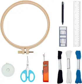 Gt-12 Lomanco Sashiko Embroidery Kit - 10 Pcs Complete Tools For Beginners And Enthusiasts