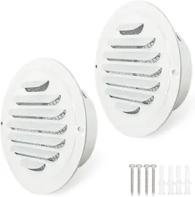 Louanxpert 445057250283 4 Inch Round Air Vent Cover White Stainless Steel Soffit L