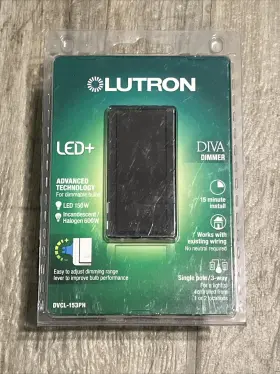 Dvcl-153ph-br Lutron Dimmer Switch 3-way 120v 600w Plastic Brown Paddle