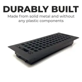 Madelyn Carter 722589352102 Elegant Matte Black Vent Cover With Adjustable Dampers - 6x10 Size #2