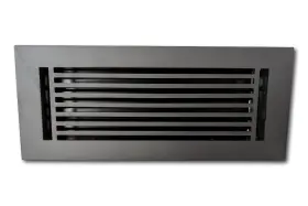Madelyn Carter 752349190514 4x12 Aluminum Linear Vent Cover With Damper Carbon Gray Floor And Wall Register