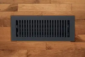 Mck-414-txb-c Madelyn Carter Matte Black Floor Vent Cover With Adjustable Dampers 4x14 Durable Design