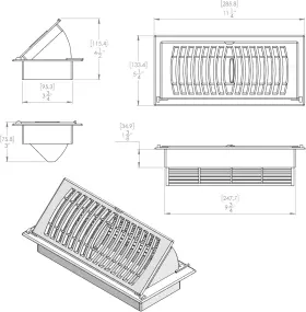 Gid-131948 Manufacturing Rg3055 4x10-inch Pop-up Floor Register 4 X 10-inch Almond