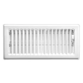 Rg3838 Manufacturing Group 4-inch X 10-inch White Steel Painted Louvered Floor Register
