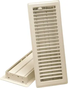 Rg0244 Manufacturing 4-inch By 10-inch Louvered Floor Register Almond