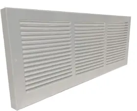 Rg0xx Manufacturing White Baseboard Return Grill With 7/8 Inch Turn Back 16 X 8 Duct Opening/ 17.25