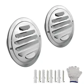 Marrteum 770264782737 Stainless Steel Air Vents 3 Inch Louver Grille Cover Wall-mounted Vent