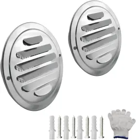 Airvents-steel-2p-s3 Marrteum Stainless Steel Air Vents 3 Inch Louver Grille Cover Wall-mounted Vent Wi