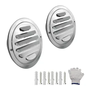 Airvents-steel-2p-s6 Marrteum Stainless Steel Air Vents 6 Inch Louver Grille Cover Wallmounted Vent With
