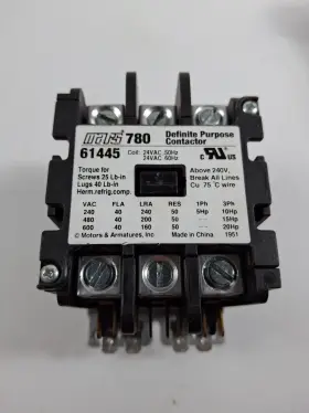 780-61445 Mars 780 61445 Definite Purpose Contactor 24vac Coil 40a 3p
