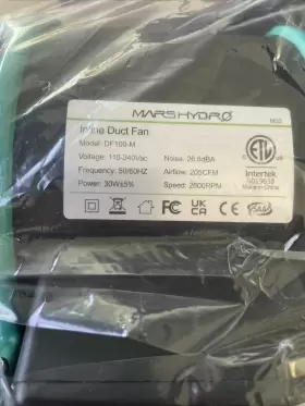 Df100-m Mars Hydro New Inline Duct Fan Green American Standard #3