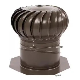 Master Flow 445055275295 12 Inch Weathered Wood Galvanized Steel Internally Braced Dual-bearing Wind Roof
