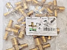 Pxrt040303lf Matco-norca Tee 1/2 Inch X 3/4 Brass Pex Barb Bag Of 14 New