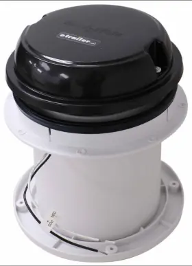 Ma00-03812b Maxxfan Dome Roof Vent With 12v Fan - 6 Inch Diameter Manual Lift Black