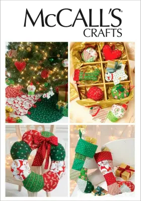 M6453 Mccalls 400132165934 Patterns Ornaments Wreath Tree Skirt And Stocking One Size Only