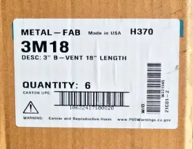 3m18 Metalfab B-vent Pipe Box Of 6 #2