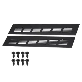 Metallixity 609044736861 2pcs 10x2 Inch Door Air Vent Cover Aluminum Grille Ventilation Louvered