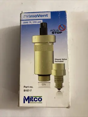 B157-7m Mitco Primovent 1/8 Or 1/4 Air Vent / Bleeder For Hydronic System