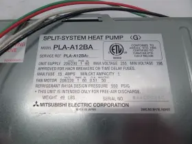 Pla-a12ba1 Mitsubishi Electric Split-system Heat Pump #2