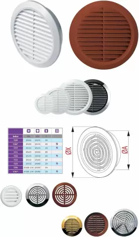 T30br Mkk Vent Cover - Round Soffit Air 4 Inch Brown With Expanded Flange #2