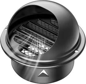 Mjfm4cbk Moonjor 4 Inch Round Wall Vent Cap Black Paint Stainless 100mm