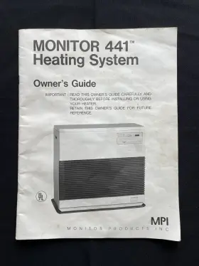 1153 Mpi Monitor Products Owners Manual 441 Guide Heater Parts #