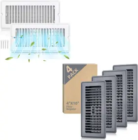 Nevesykcul 705353959301 Floor Register 4x10-6 Pack Vents Covers Heavy Duty Steel Walkable