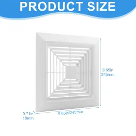 Ninefox 694576532715 9x9 Bathroom Exhaust Fan Cover With Springs Replacement Parts For Square Ceiling #2