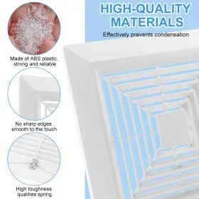 Ninefox 694576532715 9x9 Bathroom Exhaust Fan Cover With Springs Replacement Parts For Square Ceiling #3