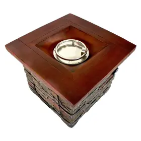 34808736 Northlight 30.25 Inch Classic Stone Square Gas Fire Pit #2