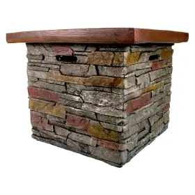 34808736 Northlight 30.25 Inch Classic Stone Square Gas Fire Pit #3