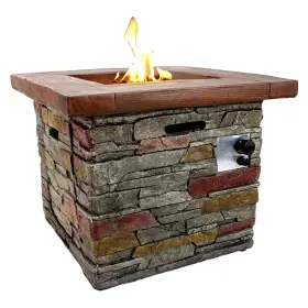 34808736 Northlight 30.25 Inch Classic Stone Square Gas Fire Pit