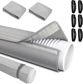 Nuhago 313099654604 2 Pcs Portable Ac Hose Insulation Sleeve - Insulated Cover Wrap For 5 Inch -5.9 Diam