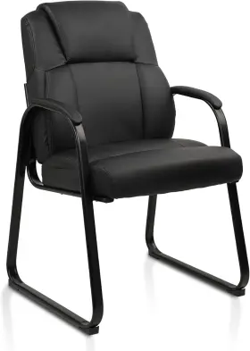 88568000 Nutone Leather Guest Chair With Padded Arm Rest For Reception Meeting Conference And Wa