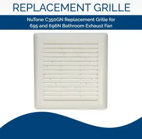 C350gn Nutone Broan-nutone Grille Fits Models 695/696n Ventilation Fan- White #2