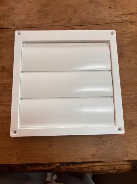 S97011740 Nutone Broan White Plastic Wall Cap Louvered 6 Inch Exhaust Vent Duct