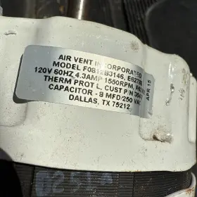 V909336 Packard 99371 Ventilator Motor For Gemini Loren Cook Ll Building V909371 E62788 #3