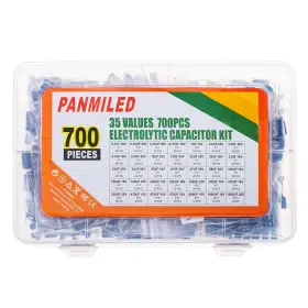 Panmiled 764258054078 35 Values 700 Pieces Aluminum Electrolytic Capacitor Assortment Kit