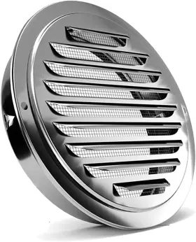 Partsextra 313019115123 Stainless Steel Air Vents Louvered Grille Cover Vent Hood Flat Ducting Ventilat