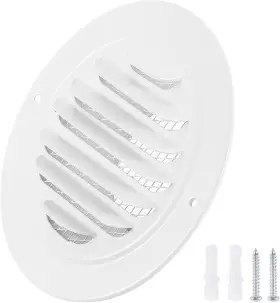 240506 Patikil 3 Inch Round Air Vent Cover 304 Stainless Steel Louvered White