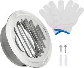 Pta231025tt000021 Patikil 4.5 Inch Round Soffit Air Vents Stainless Steel Louver Grille