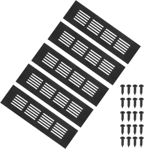 Pta240722tt001660 Patikil 8 Inch X 2 Aluminum Ventilation Louvered Covers With Mounting Screws For Cabinet-5 Pcs