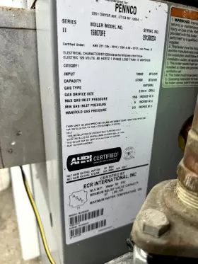 15b070fe Pennco Uh100 70000 Btu Natural Gas Boiler Grey Good Condition