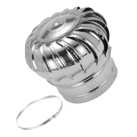 Peroup 601968078737 7.9 Inch Steel Roof Vent Exhaust Wind Turbine Cap Cover 360 Rotation