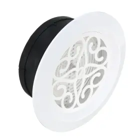 Peroup 609044742664 6 Inch Round Air Vent Adjustable Grill Cover Louver Soffit With Screen White