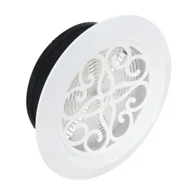 Peroup 680811534842 8 Inch Round Air Vent Adjustable Grill Cover Louver Soffit With Screen White