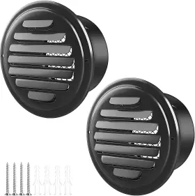 Piiyoosnn 705353686122 3inch-2pcs 304 Stainless Steel Round Air Vents Cover Louvered Grille